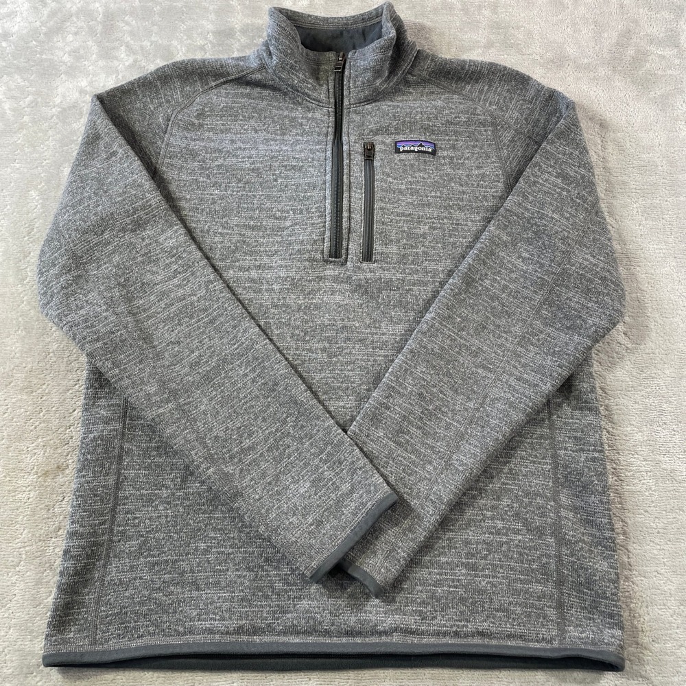 Patagonia Better Sweater 1/4 Zip Pullover Mens Medium Gray Preppy Outdoor